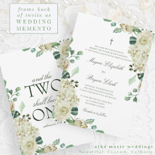 Faire-part de mariage catholique Megan Elegant Gre