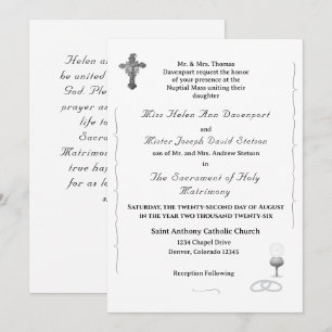 Faire-part de mariage catholique Nuptial Grace