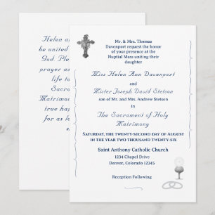 Faire-part de mariage catholique Nuptial Grace