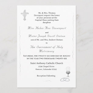 Faire-part de mariage catholique Nuptial Grace