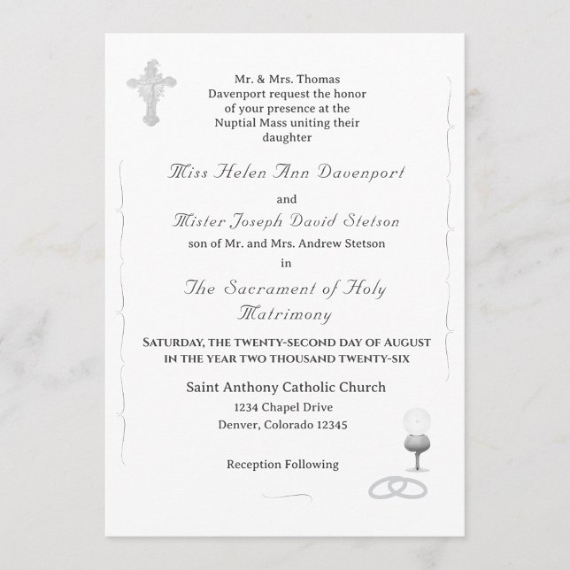 Faire-part de mariage catholique Nuptial Grace (Créateur téléchargé)