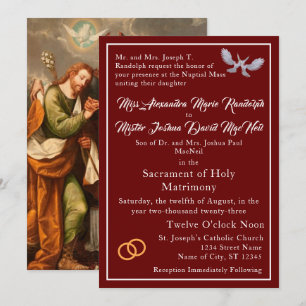 Faire-part de mariage catholique vintage