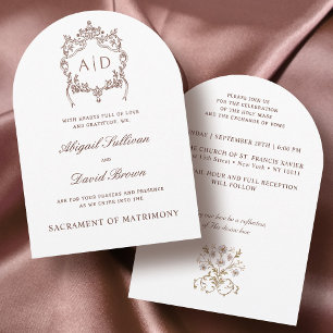 Faire-part de mariage catholique vintage