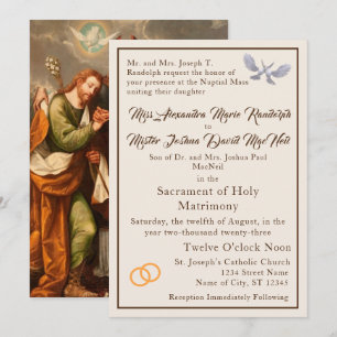 Faire-part de mariage catholique vintage