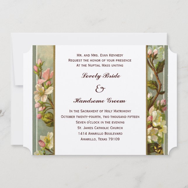 Faire-part de mariage catholique Vintage Lily Cros (Dos)