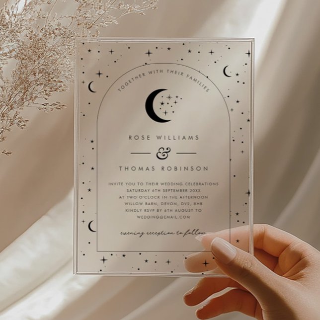 Faire-part de mariage céleste en arc (Celestial Arched Wedding Invitation)