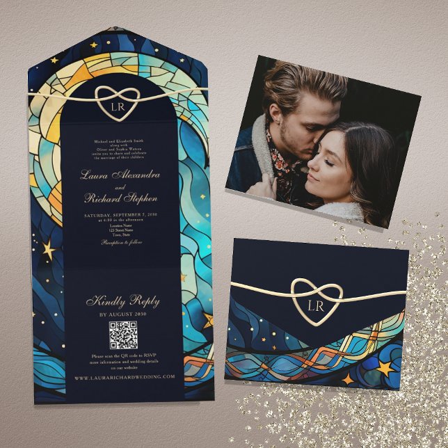 Faire-Part de Mariage Céleste Mystique Tout-En-Un (Créateur téléchargé)