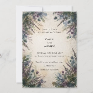 Faire-part de mariage celtique au chardon écossais