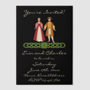 Faire-part de mariage celtique médiéval à date fix