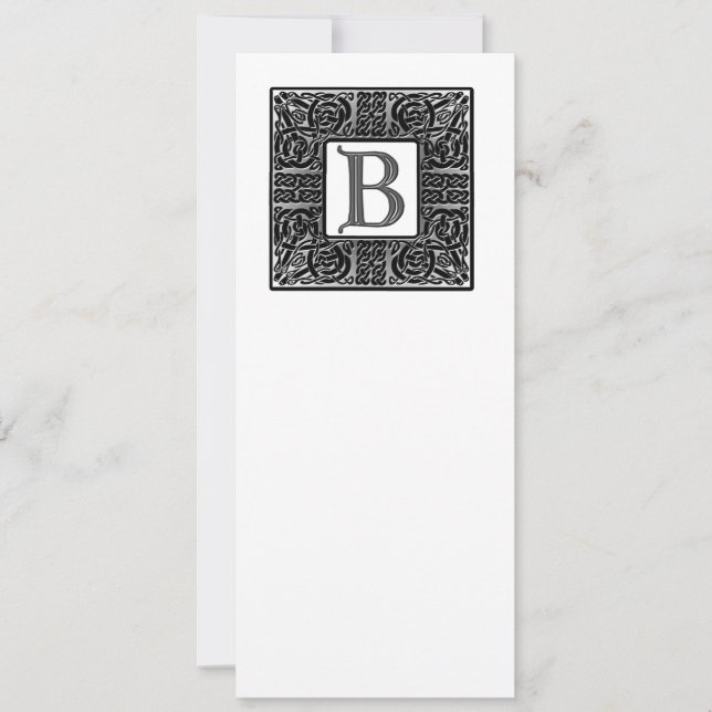 Faire-part de mariage Celtique Monogramme Argent (Devant)