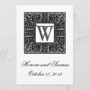 Faire-part de mariage Celtique Monogramme Argent