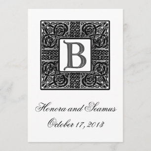Faire-part de mariage Celtique Monogramme Argent