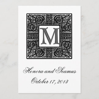 Faire-part de mariage Celtique Monogramme Argent