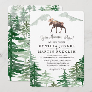 Faire-Part de Mariage Cerf Rustique Arbre