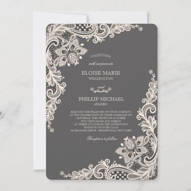 Faire-part de mariage Chalkboard Romance (Devant)