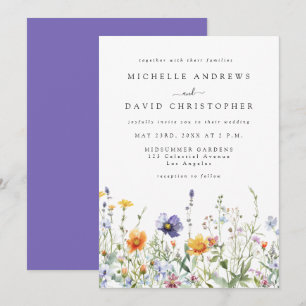 Faire-part de mariage Champ de fleurs sauvages