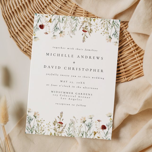 Faire-part de mariage champ de fleurs sauvages Boh (Créateur téléchargé)