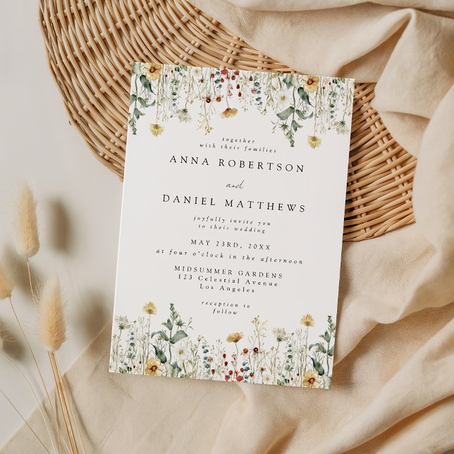 Faire-part de mariage champ de fleurs sauvages d'é (Créateur téléchargé)