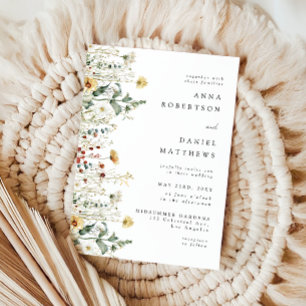 Faire-part de mariage champ de fleurs sauvages d'é