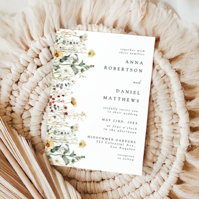 Faire-part de mariage champ de fleurs sauvages d'é (Créateur téléchargé)