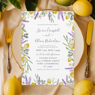 Faire-part de mariage champêtre au citron et à la