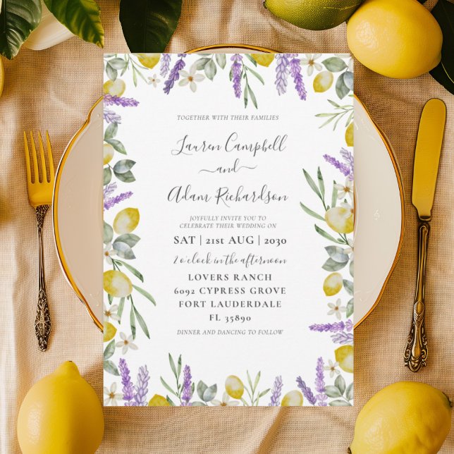 Faire-part de mariage champêtre au citron et à la  (Créateur téléchargé)