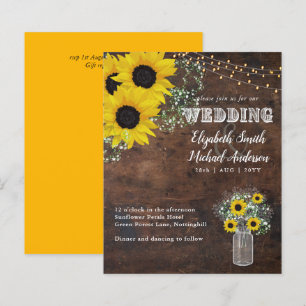 Faire-part de mariage champêtre Budget Tournesol G