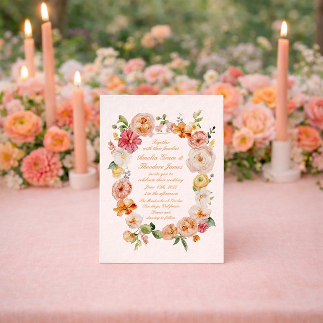 Faire-part de mariage champêtre d'été Ranunculus (Créateur téléchargé)