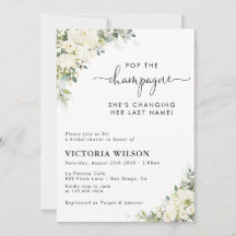 Faire-part de Mariage Champêtre Floral Blanc