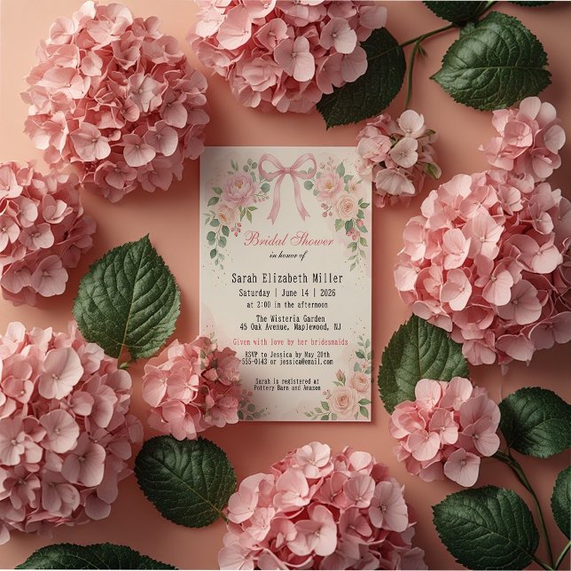 Faire-part de Mariage Champêtre Rose Shabby Chic  (Créateur téléchargé)
