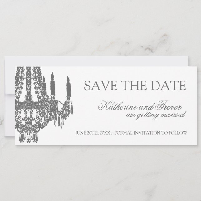 Faire part de mariage Chandelier Save the Date (Devant)