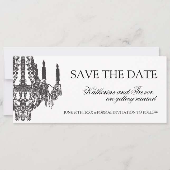 Faire part de mariage Chandelier Save the Date (Devant)