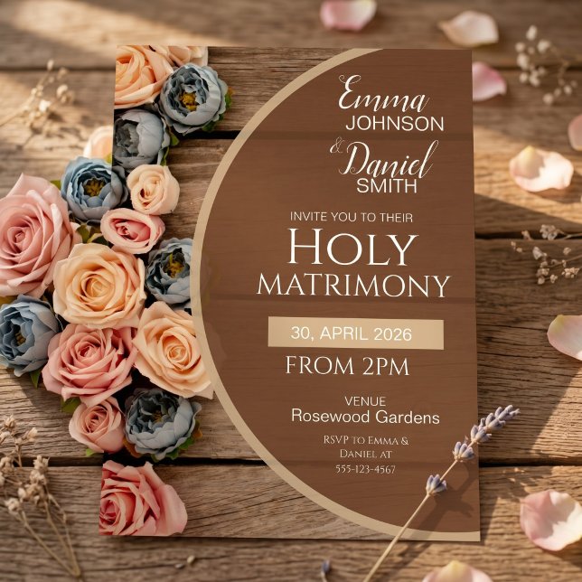 Faire-part de mariage Charme rustique pour un mari (Créateur téléchargé)