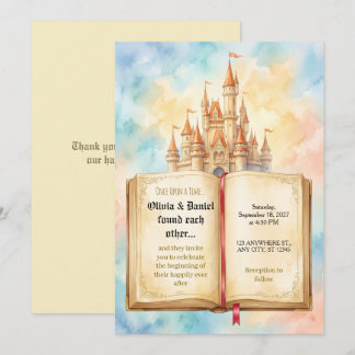 Faire-part de mariage Château de conte de fées pas