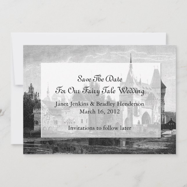 Faire-Part de Mariage Château Enregistrer la Date (Devant)