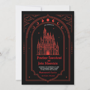 Faire-part de mariage Château gothique Rouge Noir