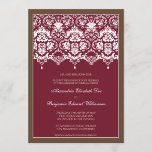 Faire-part de mariage chéri de la dentelle 5x7 de