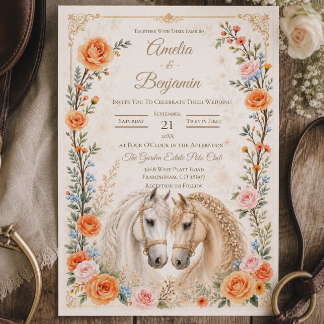 Faire-part de mariage Cheval (Créateur téléchargé)