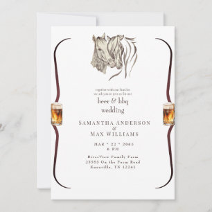 Faire-Part de Mariage Chevaux se Touchant le Nez B