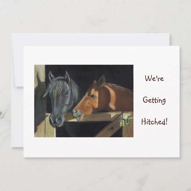Faire-part de mariage : CHEVAUX, Western : PASTEL (Devant)