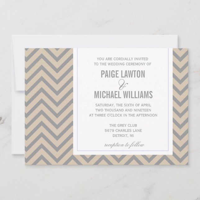 Faire-part de mariage| Chevron (Devant)