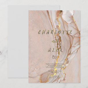 Faire-part de mariage chic à l'encre d'alcool