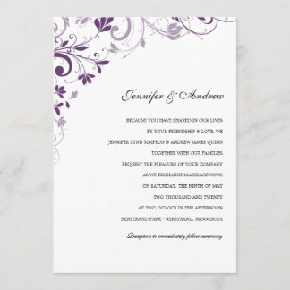 Faire-part de mariage Chic Bouquet (Prune)