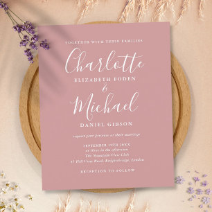 Faire-part de mariage chic écriture Budget Dusty R