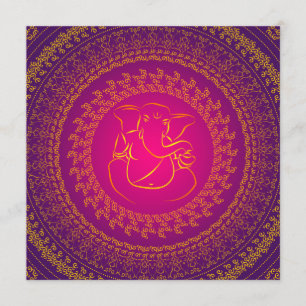 Faire-part de mariage chic élégant d'Indien de