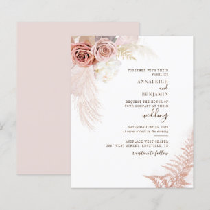 Faire-part de mariage chic en terre cuite avec her