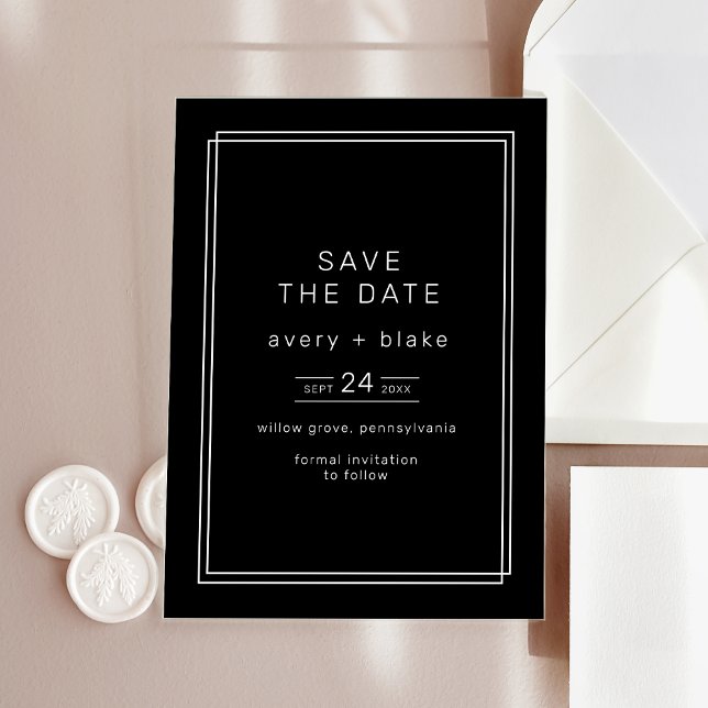 Faire-part de mariage chic moderne Avery (AVERY Modern Chic Wedding Save the Date Acrylic Invitations)