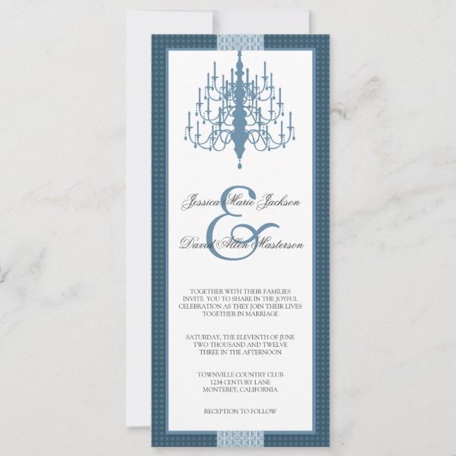 Faire-part de mariage chic moderne de lustre (Devant)