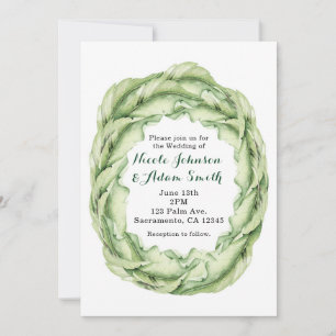Faire-Part de Mariage Chic Tropical Feuilles Vinta