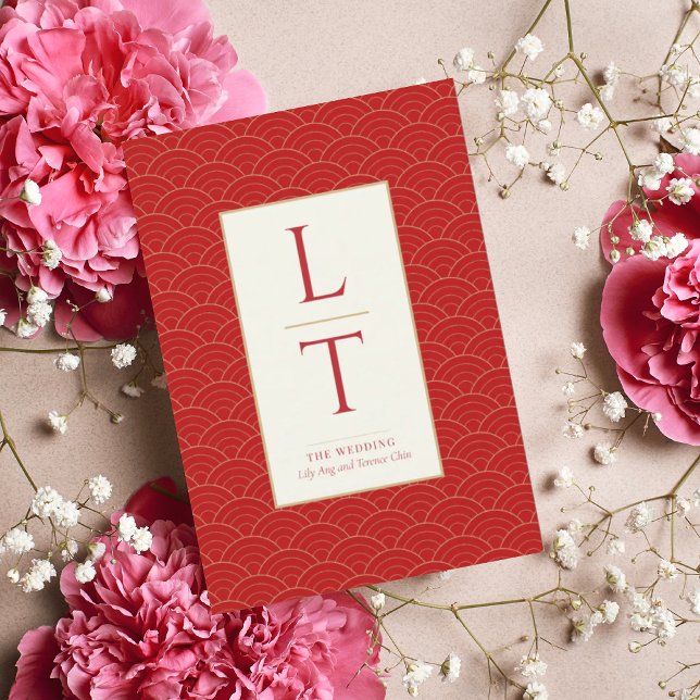 FAIRE-PART DE MARIAGE CHINOISÉRIE CHINOISE ROUGE (Créateur téléchargé)